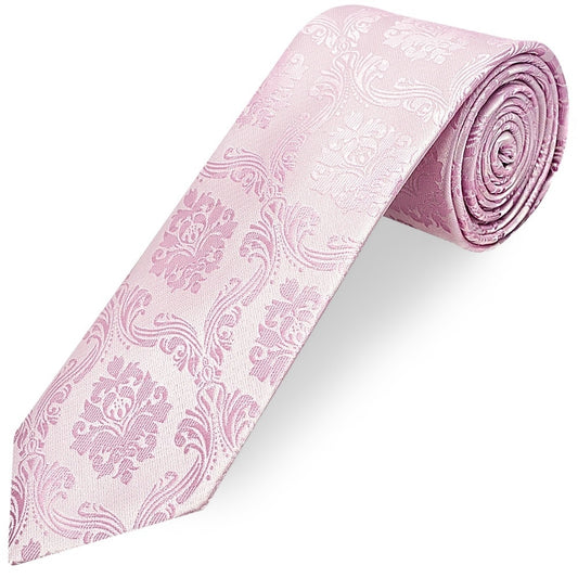 Light Dusty Pink Paisley Classic Mens Tie 1