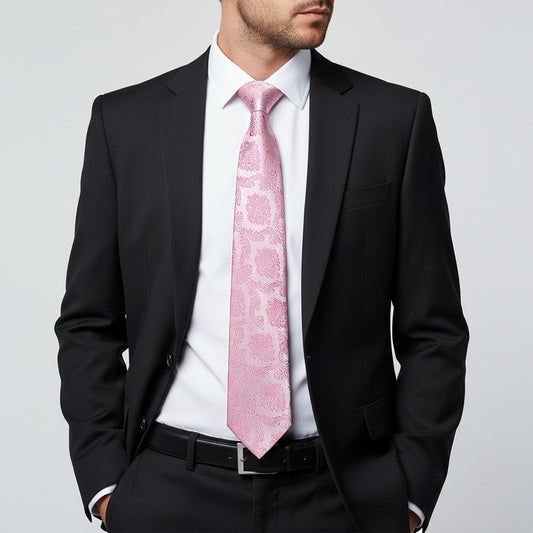 Dusty Pink Paisley Classic Mens Tie 2