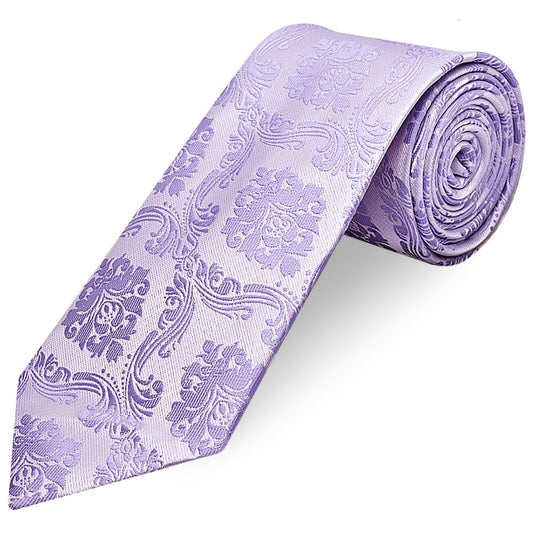 Lilac Paisley Classic Mens Tie 1