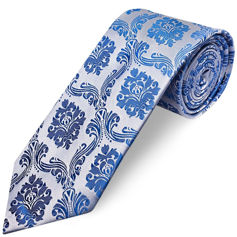 Royal Blue Paisley Classic Mens Tie 1
