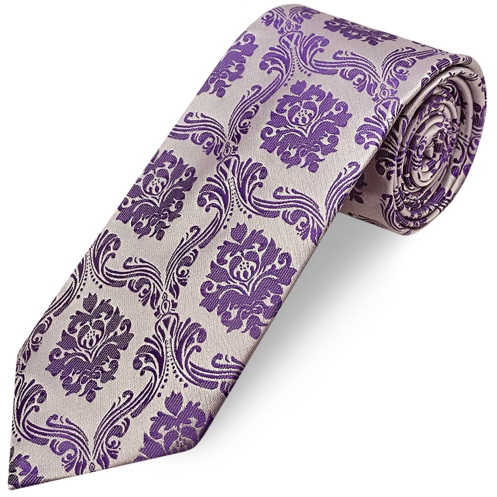 Purple Paisley Classic Mens Tie 1