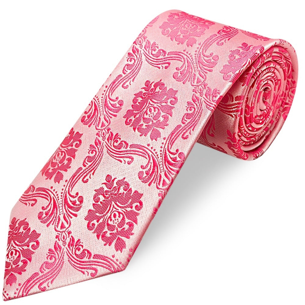 Light Coral Paisley Classic Mens Tie 1
