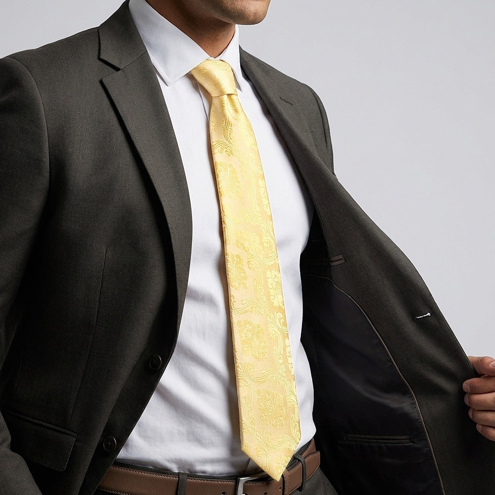 Gold Paisley Classic Mens Tie 2