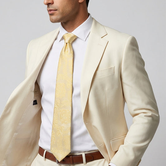 Caramel Paisley Classic Mens Tie 2