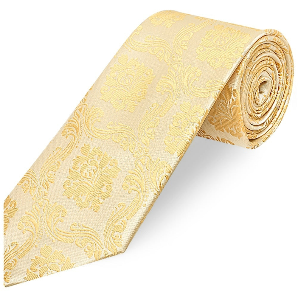 Caramel Paisley Classic Mens Tie And Pocket Square Set 3