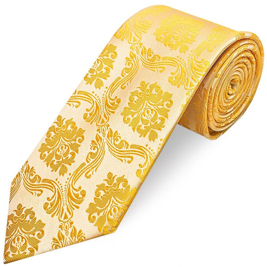 Bright Yellow Paisley Classic Mens Tie 1