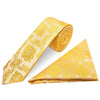 Bright Yellow Paisley Skinny Men's Tie and Pocket Square Set