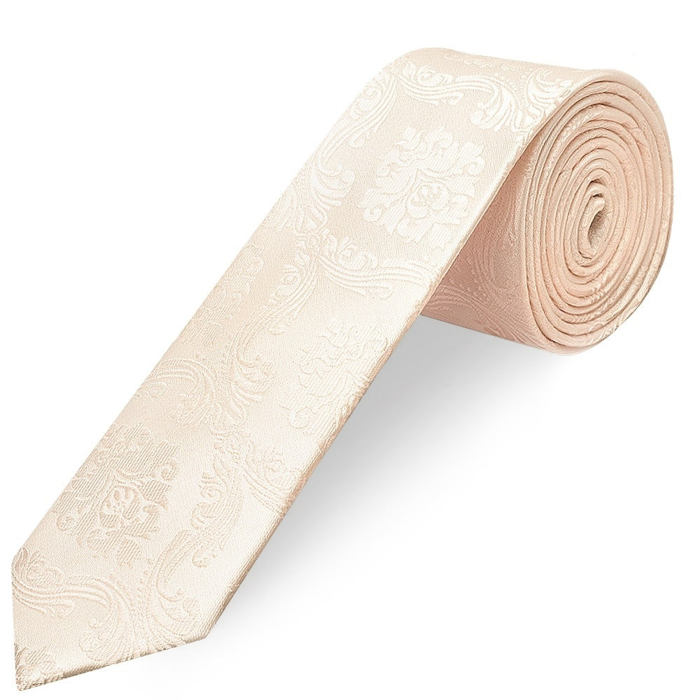Blush Paisley Skinny Boys Tie 1