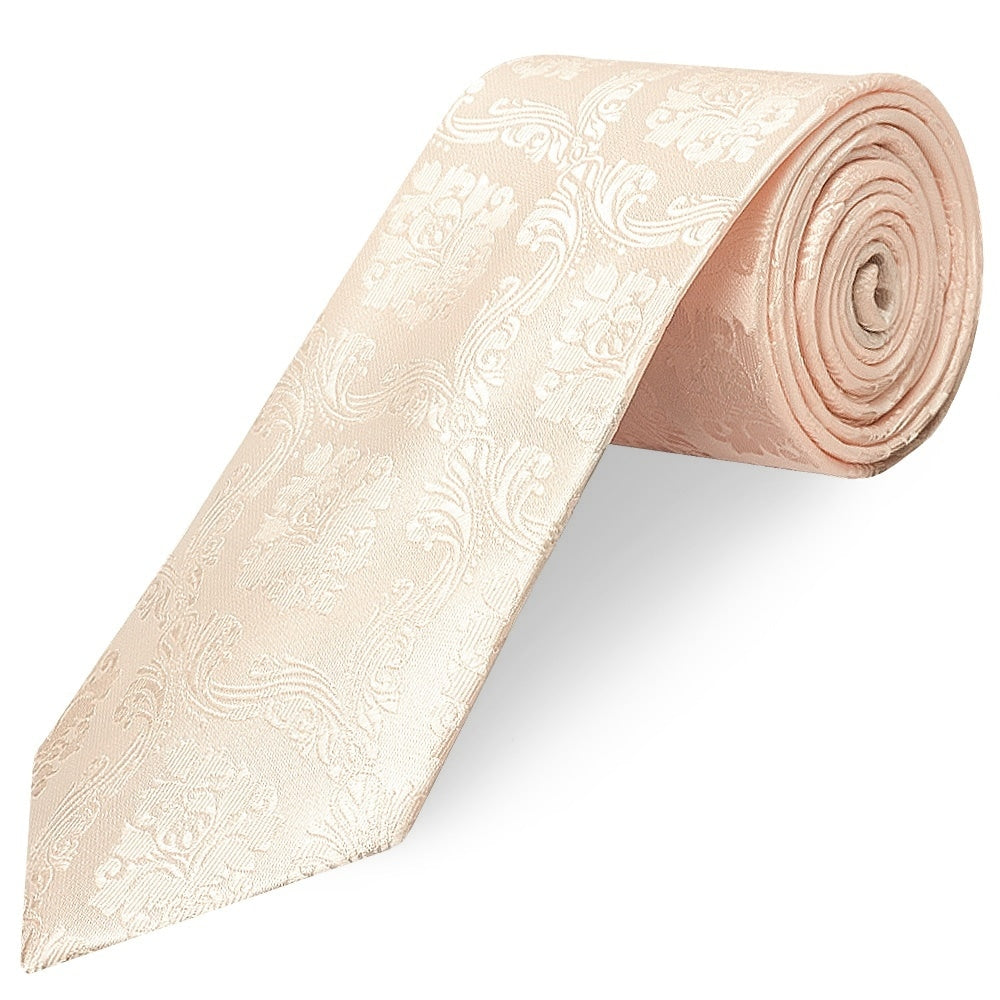 Blush Paisley Classic Mens Tie And Pocket Square Set 3