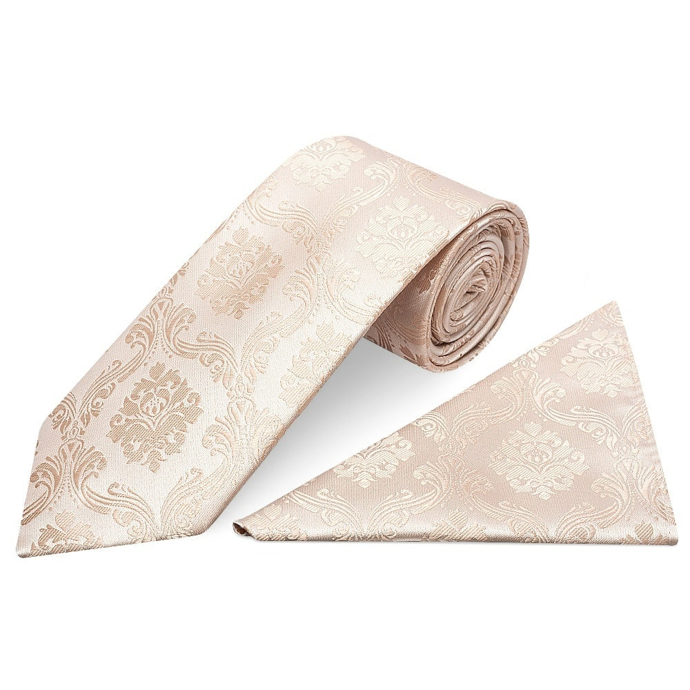 Nude Paisley Classic Mens Tie And Pocket Square Set 1
