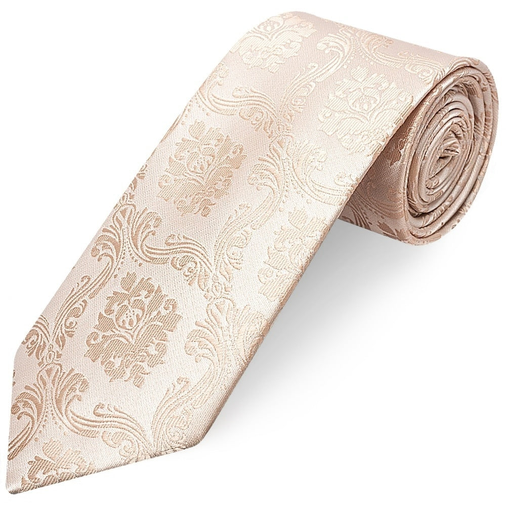 Nude Paisley Classic Mens Tie And Pocket Square Set 3