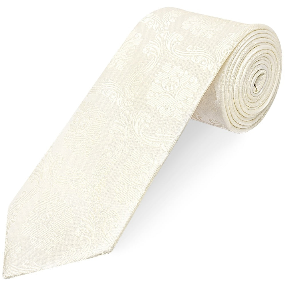Ivory Paisley Classic Mens Tie 1