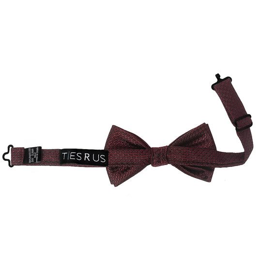 Pre Tied Burgundy Textured Boys Bow Tie Age 18 Months - 3 Years