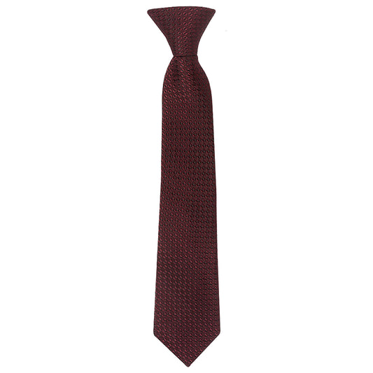 Pre Tied Burgundy Textured Boys Tie Age 4-7