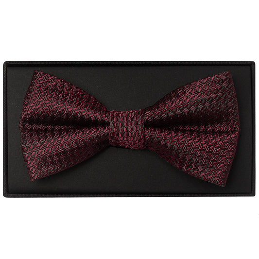 Burgundy Textured Mens Bow Tie