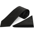 Black and White Polka Dot Classic Men's Tie Pocket Square Set