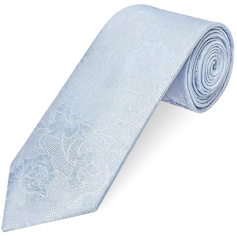 Blue Flower Classic Men's Tie and Pocket Square Set