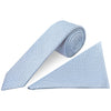 Blue Grenadine Silk Skinny Mens Tie and Pocket Square Set