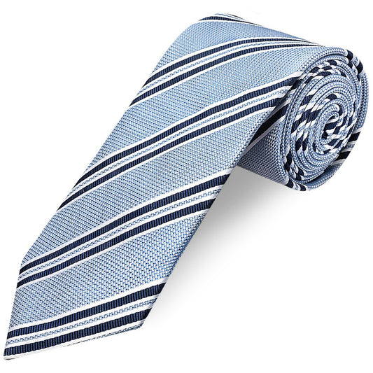 Blue Twin Stripe Classic Mens Tie