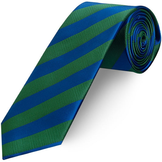 Blue and Green Striped Classic Mens Tie