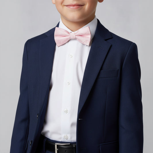 Pre Tied Blush Pink Floral Boys Bow Tie Age 8-11