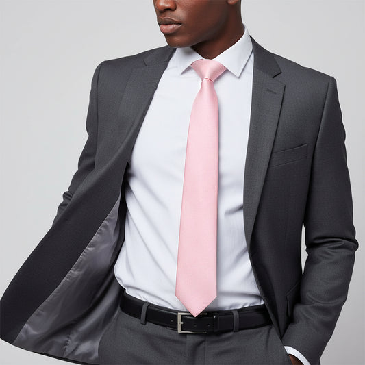 Plain Blush Pink Silk Classic Mens Tie