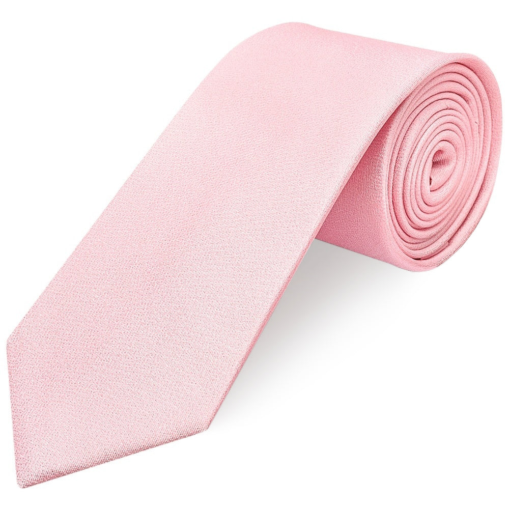 Plain Blush Pink Silk Classic Mens Tie