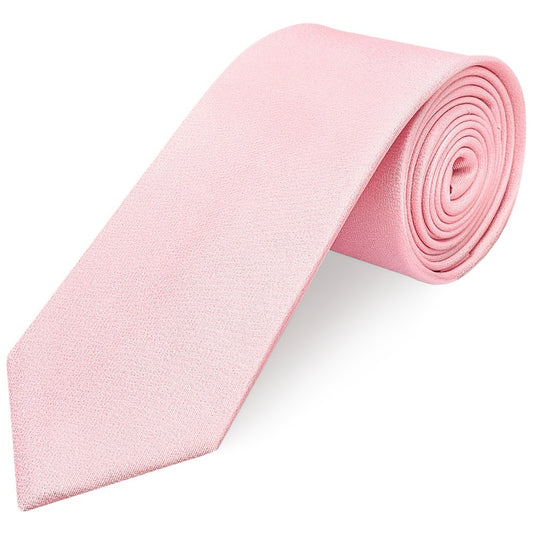 Plain Blush Pink Silk Classic Mens Tie