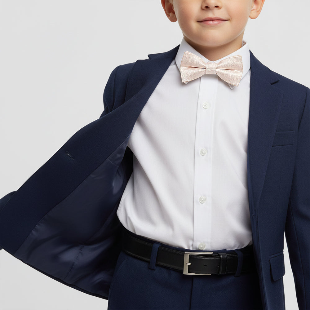 Pre Tied Blush Textured Silk Boys Bow Tie Age 4-7