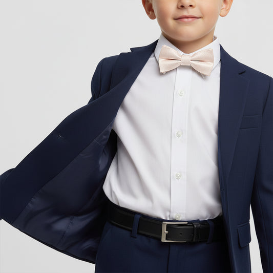 Pre Tied Blush Textured Silk Boys Bow Tie Age 4-7