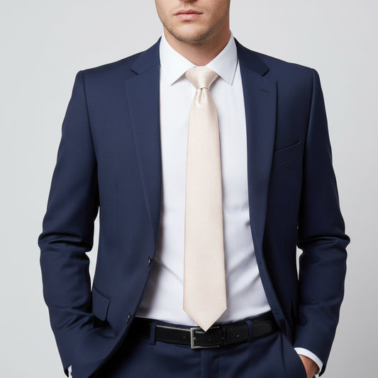 Plain Blush Textured Silk Classic Mens Tie