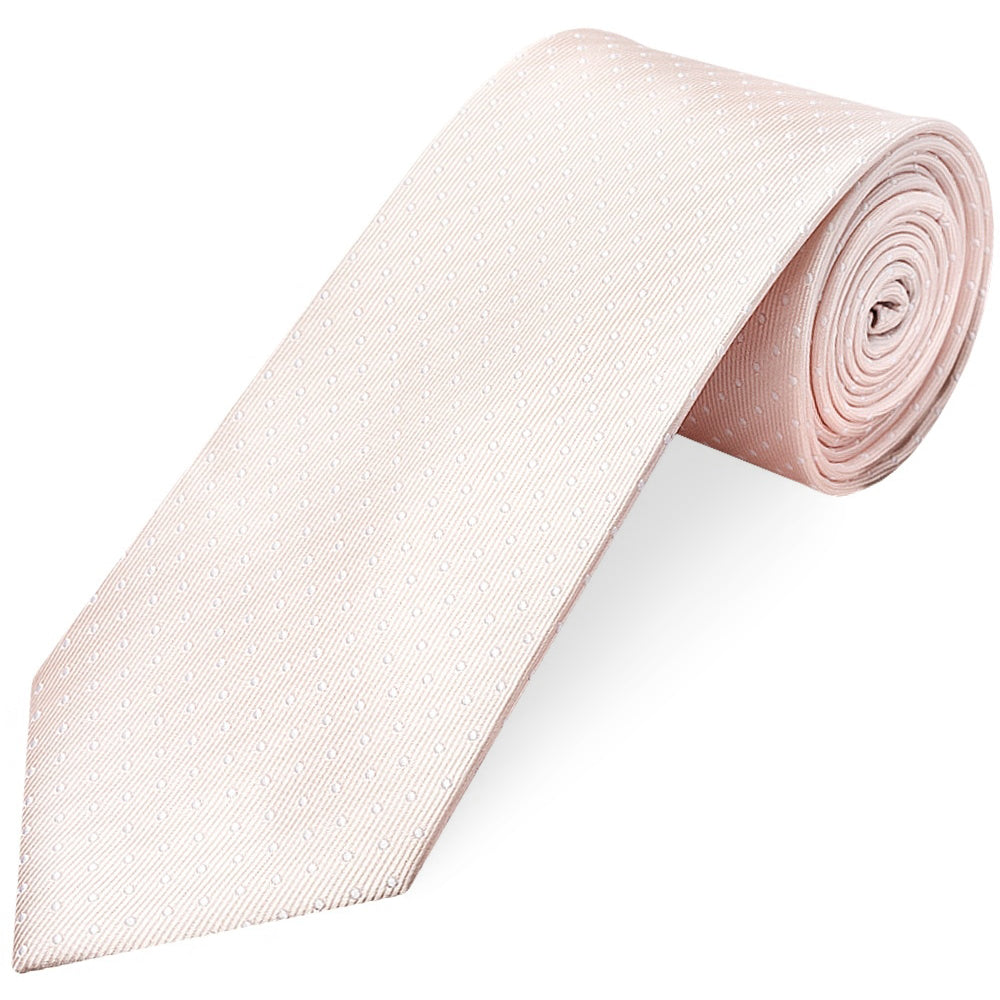 Blush Polka Dot Classic Men's Tie and Pocket Square Set