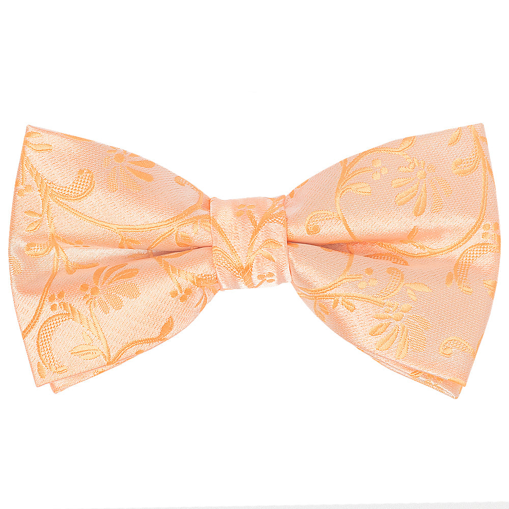 Pre Tied Peach Floral Boys Bow Tie Age 4-7