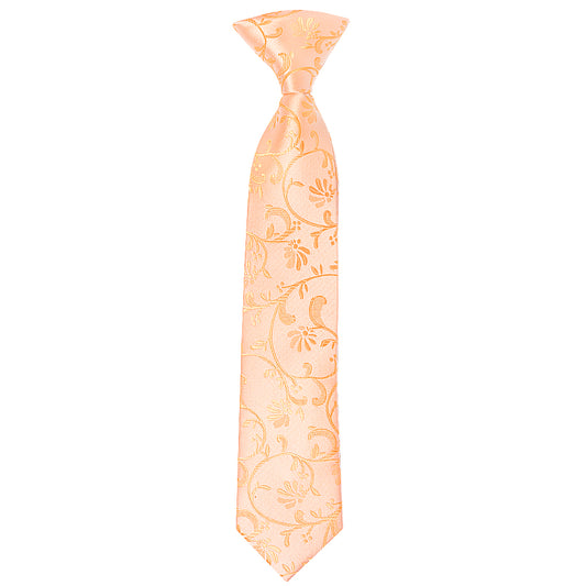 Pre Tied Peach Floral Boys Tie Age 4-7