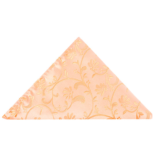 Peach Floral Pocket Square