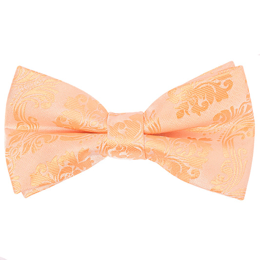Pre Tied Peach Paisley Boys Bow Tie Age 4-7