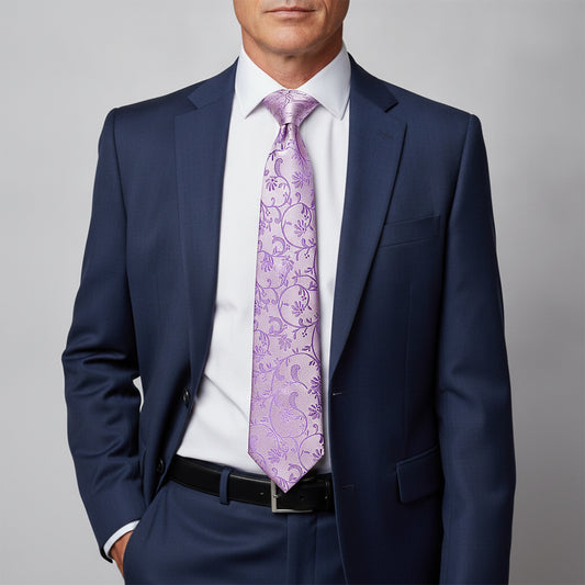 Cadbury Purple Floral Classic Men's Tie