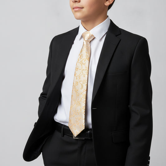 Caramel Floral Skinny Boys Tie