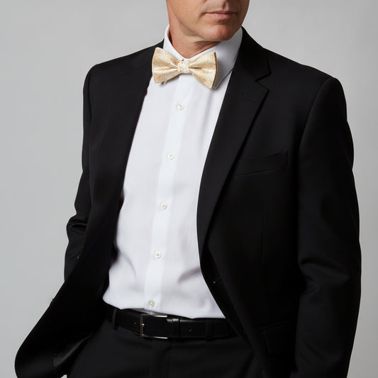 Caramel Floral Handmade Mens Bow Tie