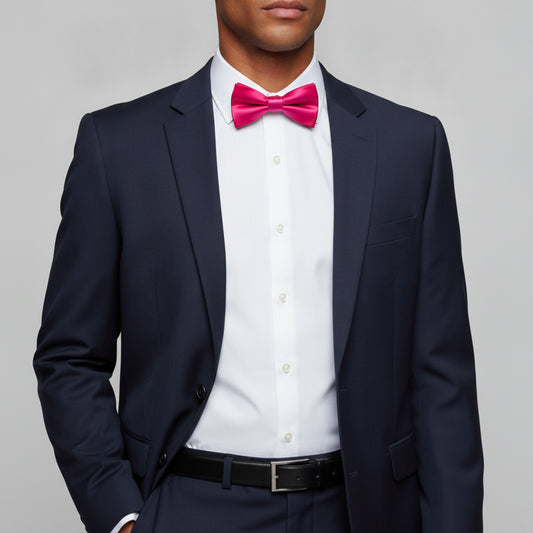 Handmade Cerise Pink Mens Bow Tie