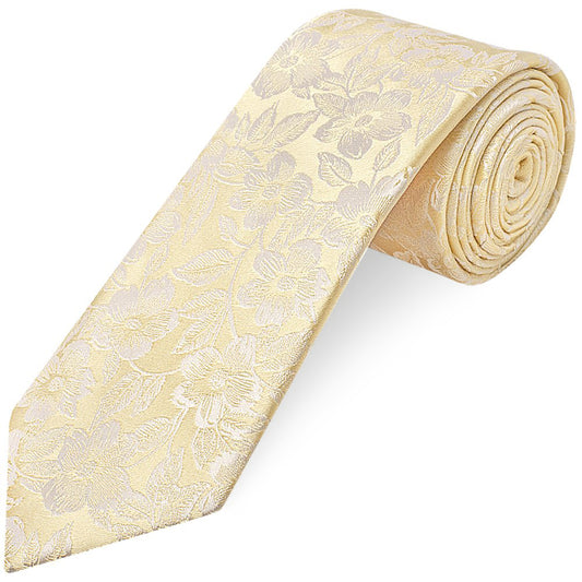 Champagne Floral Silk Classic Mens Tie