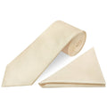 Plain Champagne Silk Classic Mens Tie and Pocket Square Set
