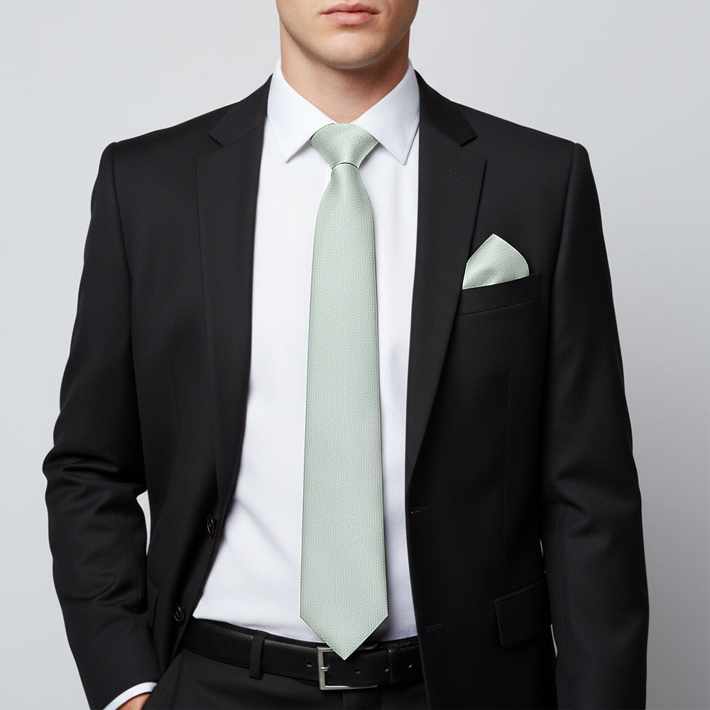Plain Duck Egg Silk Classic Mens Tie and Pocket Square Set