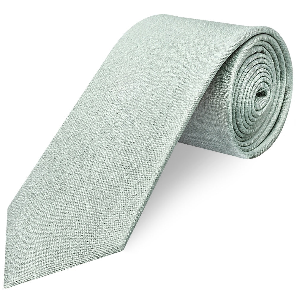Plain Duck Egg Silk Classic Mens Tie and Pocket Square Set