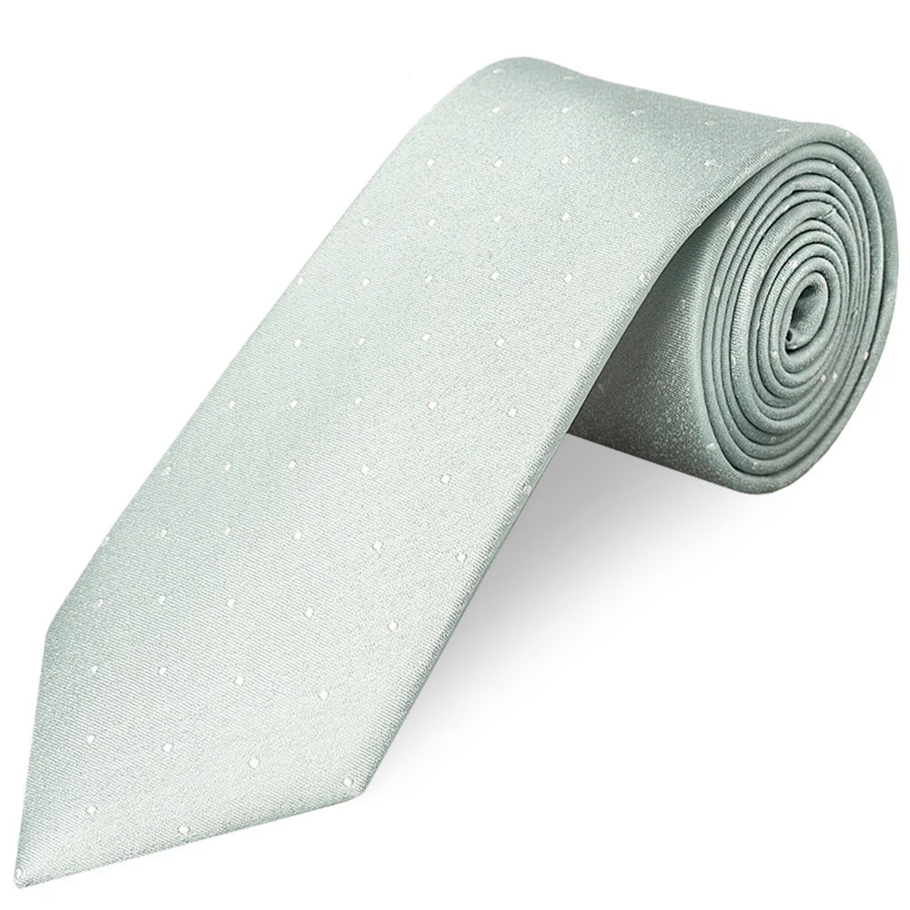 Duck Egg with White Spot Silk Classic Tie