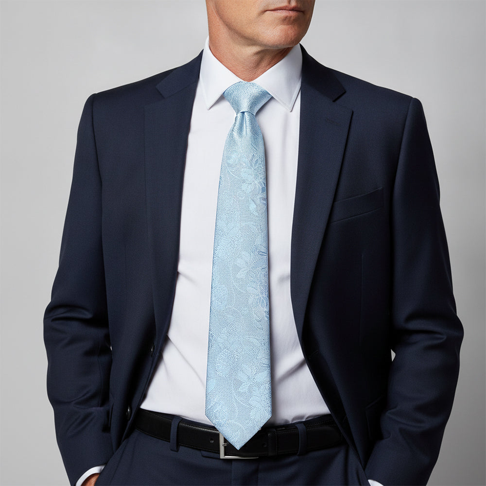 Dusty Blue Flower Classic Men's Tie