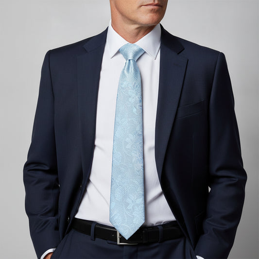 Dusty Blue Flower Classic Men's Tie