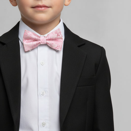 Pre Tied Dusty Pink Floral Boys Bow Tie Age 4-7