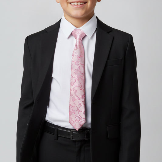 Dusty Pink Floral Skinny Boys Tie