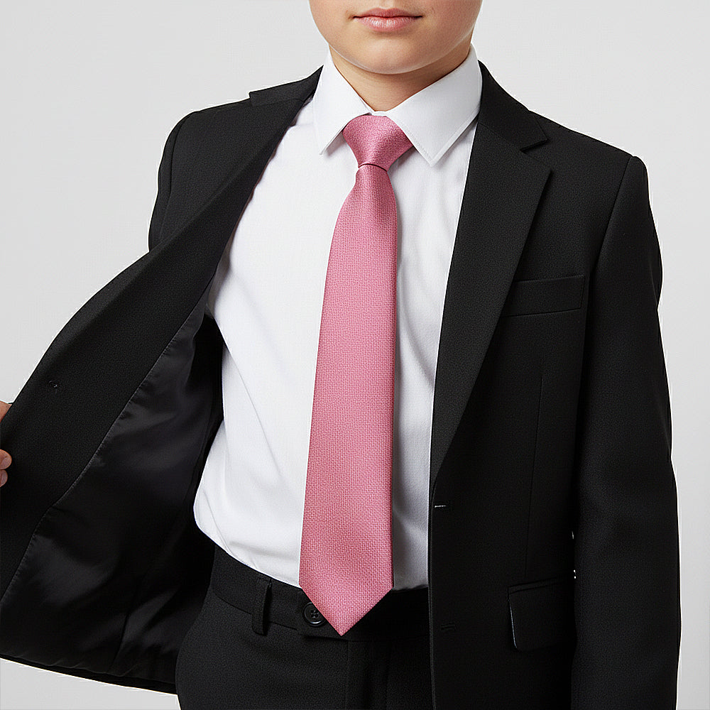 Plain Dusty Pink Silk Skinny Boys Tie